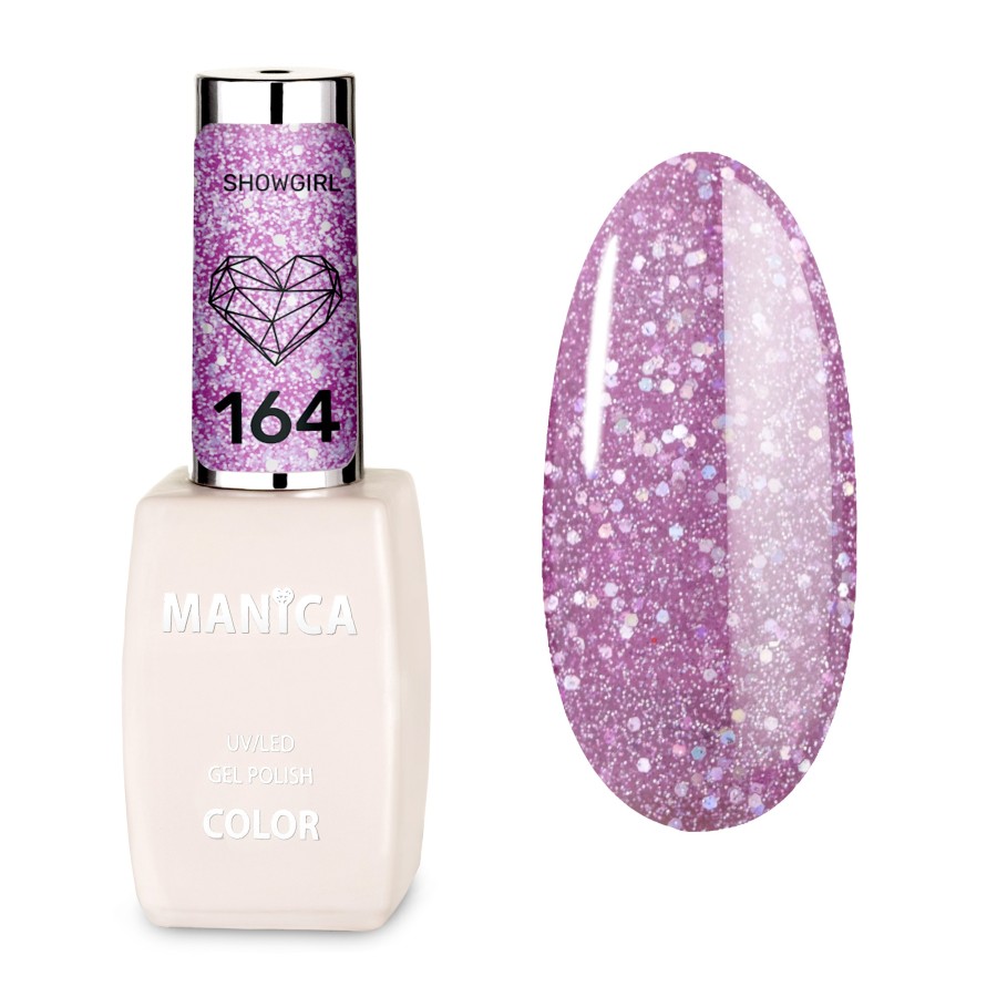 Fioletowy Lakier Hybrydowy LED/UV 10ml z  drobinkami | MANICA.PL