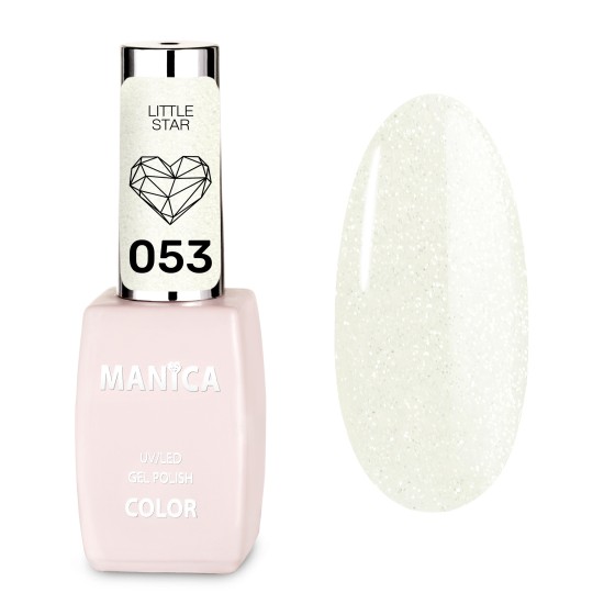 Lakier Hybrydowy LED/UV mleczny z drobinkami cekinami | MANICA.PL