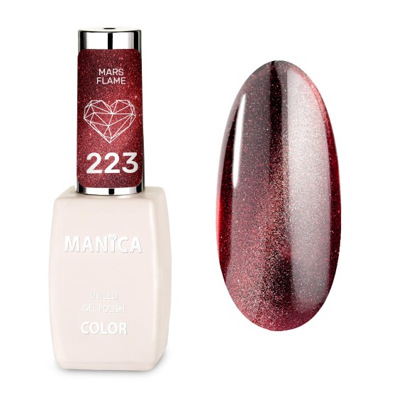 Manica Lakier hybrydowy Cat Eye LED/UV 10ml -  Mars Flame - 223