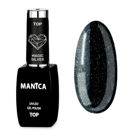 Manica Top hybrydowy UV/LED Gel Polish Top Magic Silver 10ml