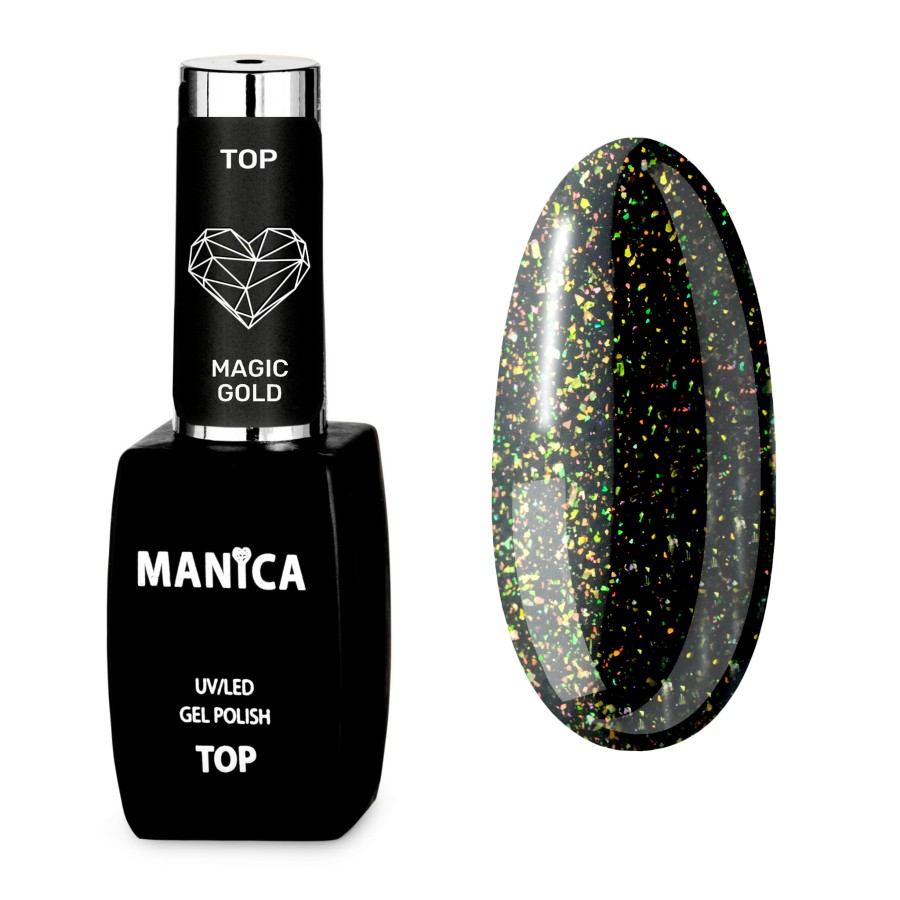Manica Top hybrydowy UV/LED Gel Polish Top Magic Gold 10ml