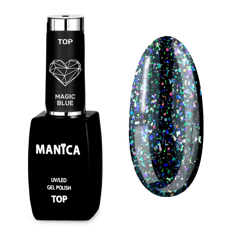 Manica Top hybrydowy UV/LED Gel Polish Top Magic Blue 10ml