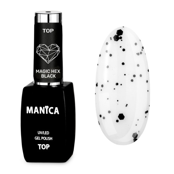 Manica Top hybrydowy UV/LED Gel Polish Top Magic Hex Black 10ml