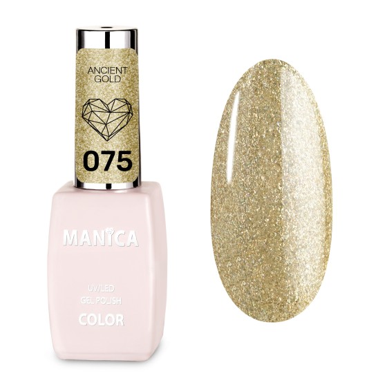 Złoty Lakier Hybrydowy LED/UV 10ml z  Subtelnym Błyskiem | MANICA.PL