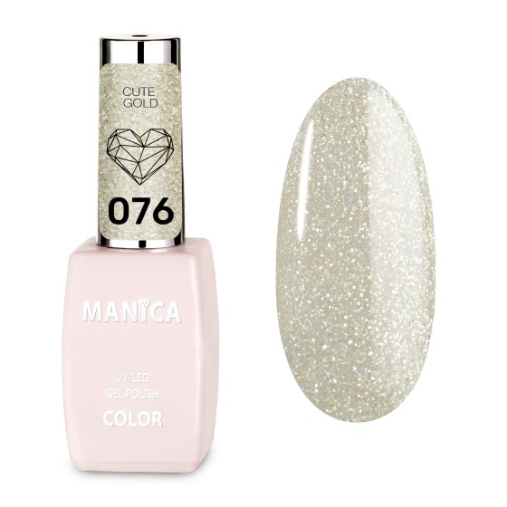 Holo Lakier Hybrydowy LED/UV 10 ml złoty z drobinkami | MANICA.PL