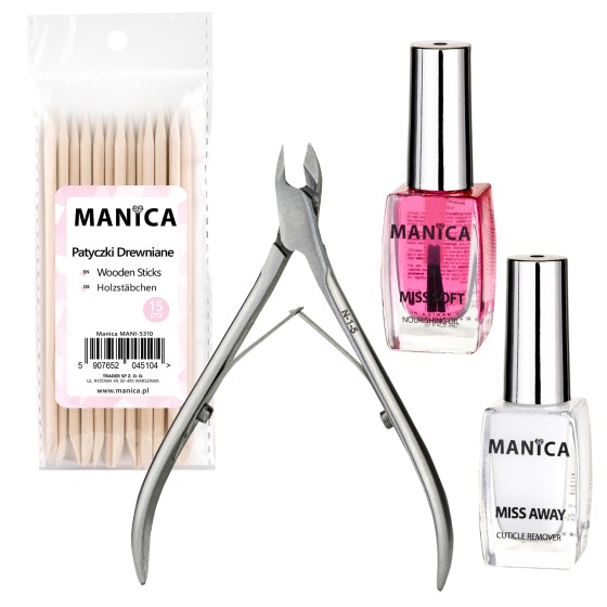 Zestaw Manica Piękne skórki Basic (cążki, cuticle remover, oliwka)