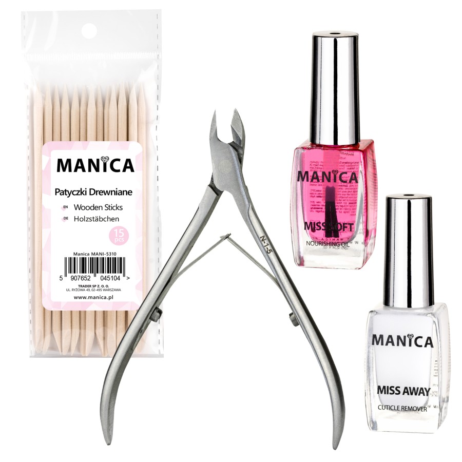 Zestaw Manica Piękne skórki Basic (cążki, cuticle remover, oliwka)