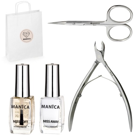 Zestaw Manica Piękne skórki (cążki, nożyczki, cuticle remover, oliwka)
