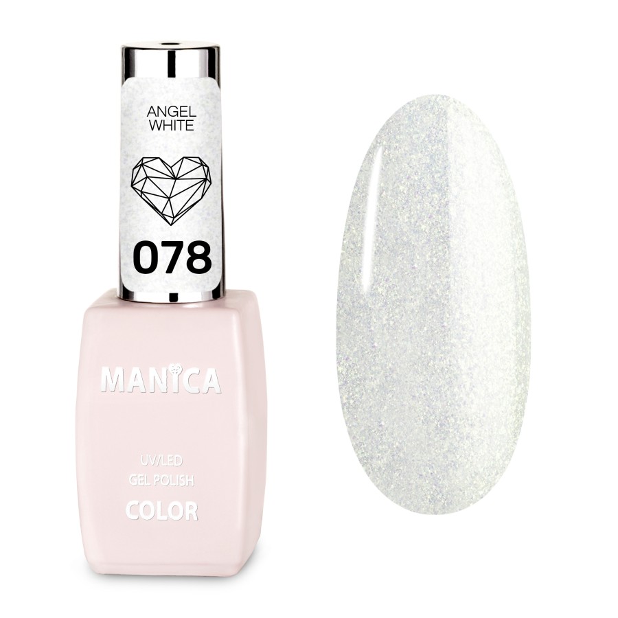 Biały Lakier Hybrydowy LED/UV 10ml Biel z Błyskiem | MANICA.PL