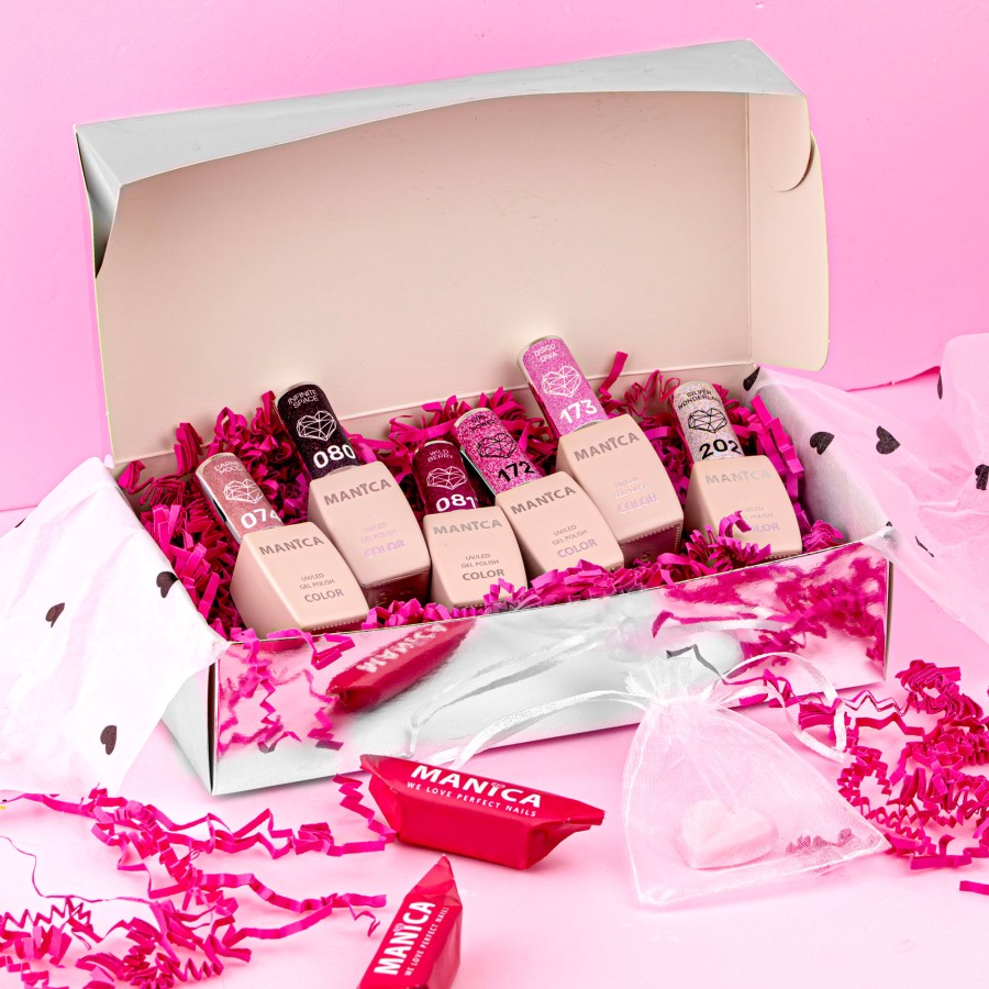 zestaw lakierów hybrydowych z brokatem