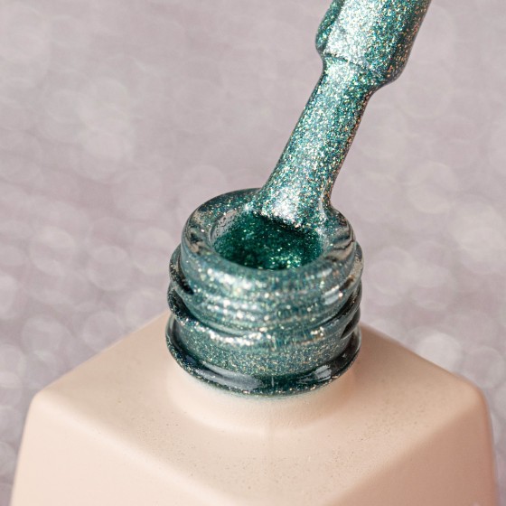 Miętowy Lakier Hybrydowy LED/UV z drobinkami połysk | MANICA.PL