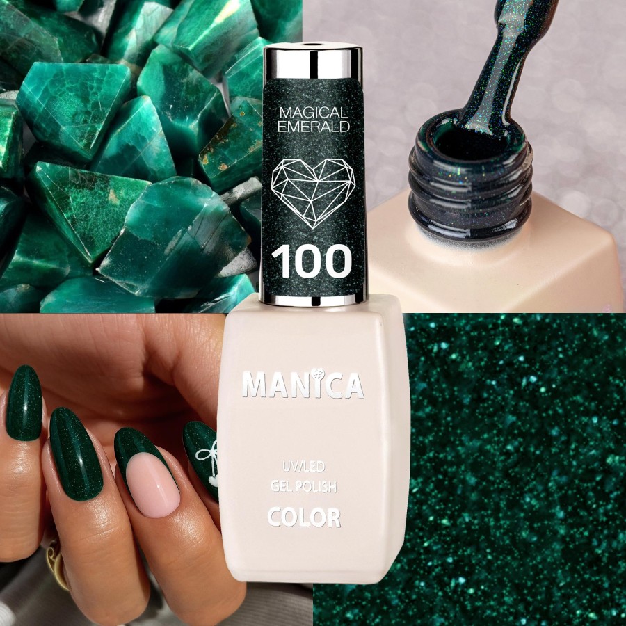Szmaragdowy Lakier Hybrydowy LED/UV olśniewający manicure | MANICA.PL