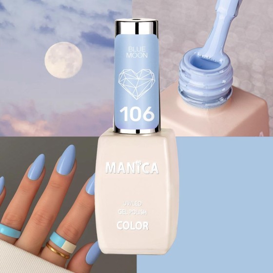 Jasny Niebieski Lakier Hybrydowy LED/UV subtelny manicure | MANICA.PL