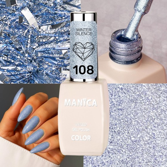 Zimowy Błękitny Lakier Hybrydowy LED/UV delikatny manicure | MANICA.PL