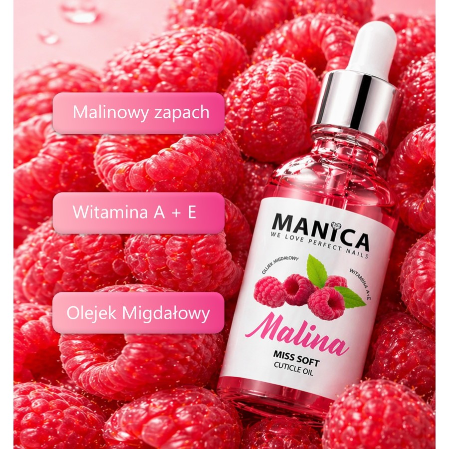 Manica Oliwka do skórek Miss Soft Raspberry 50ml