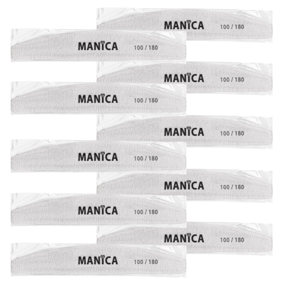 MANICA Pilnik do paznokci 100/180 - Bezpieczny Pakiet ZESTAW 10 SZTUK