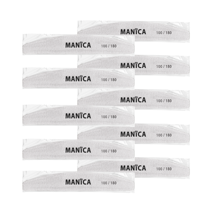 MANICA Pilnik do paznokci 100/180 - Bezpieczny Pakiet ZESTAW 10 SZTUK
