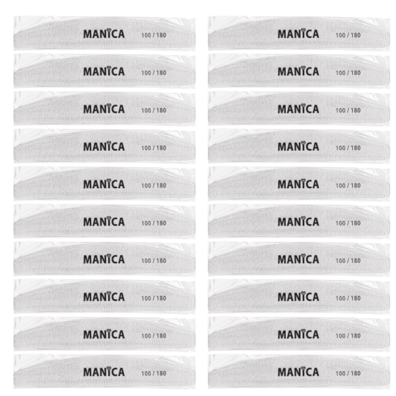 MANICA Pilnik do paznokci 100/180 - Bezpieczny Pakiet ZESTAW 100 SZTUK