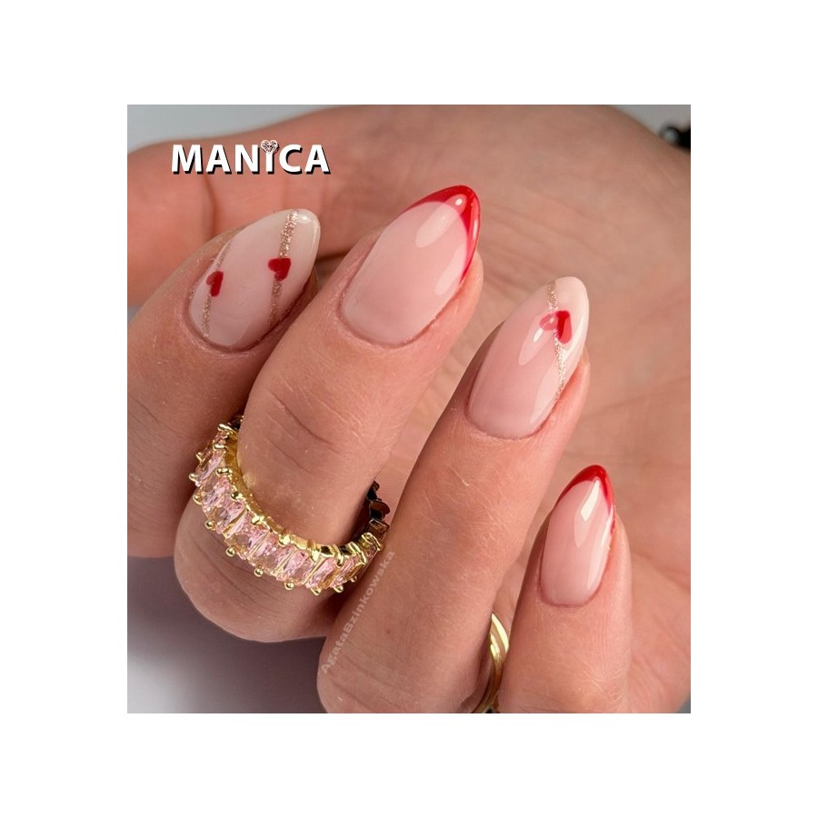 Zmysłowy lakier hybrydowy led/uv intens czerwony manicure manica.pl