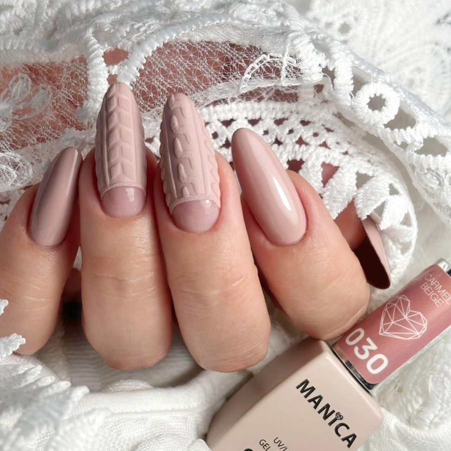 Beżowy lakier Hybrydowy LED/UV karmelowy manicure  | MANICA.PL