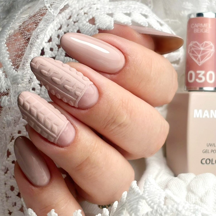 Beżowy lakier Hybrydowy LED/UV karmelowy manicure  | MANICA.PL
