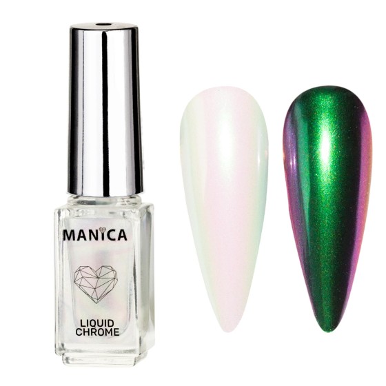 Liquid Chrome pyłek w płynie 5ml Efekt metaliczny manicure | MANICA.PL