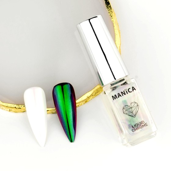 Liquid Chrome pyłek w płynie 5ml Efekt metaliczny manicure | MANICA.PL