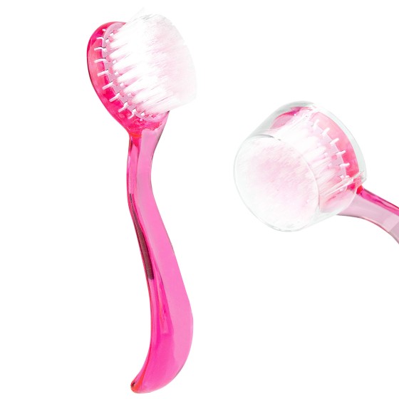 Szczoteczka do manicure z rączką różowa - Komfortowa | MANICA.PL