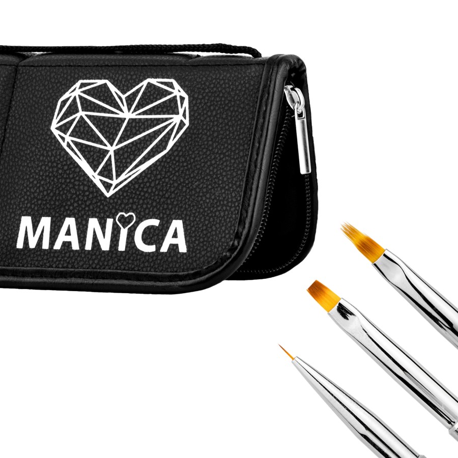 Zestaw Piórnik + 3 pędzelki  profesjonalna stylizacja | MANICA.PL