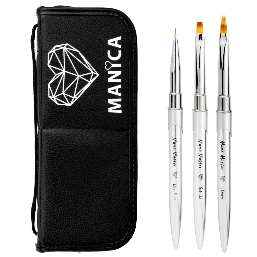 Zestaw Piórnik + 3 pędzelki  profesjonalna stylizacja | MANICA.PL