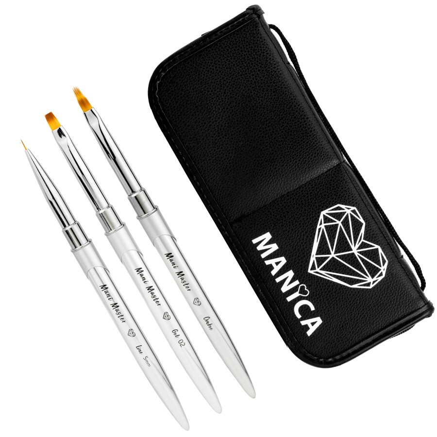 Zestaw Piórnik + 3 pędzelki  profesjonalna stylizacja | MANICA.PL