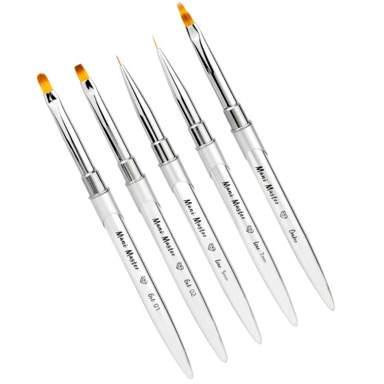 Zestaw 5 pędzelków do stylizacji paznokci - Profesjonalne | MANICA.PL