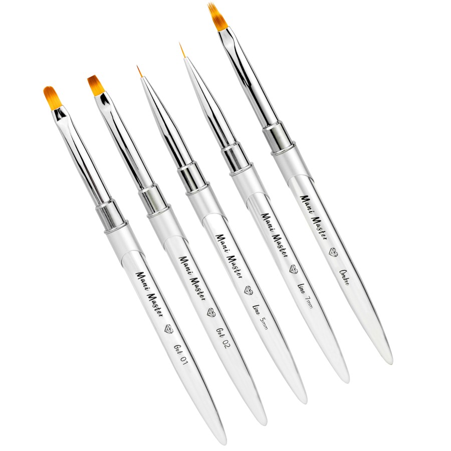 Zestaw 5 pędzelków do stylizacji paznokci - Profesjonalne | MANICA.PL